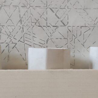 Sada sádrových květináčů HEXAGON - 3ks